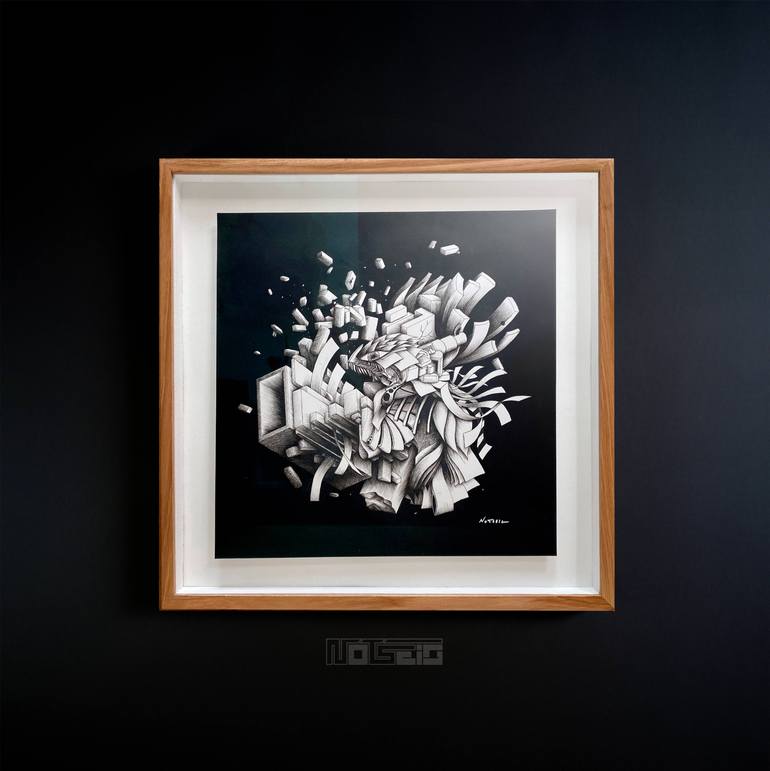 Original Abstract Drawing by Notseig Art