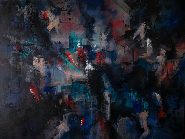 Original Abstract Expressionism Abstract Painting by Elli Wahl