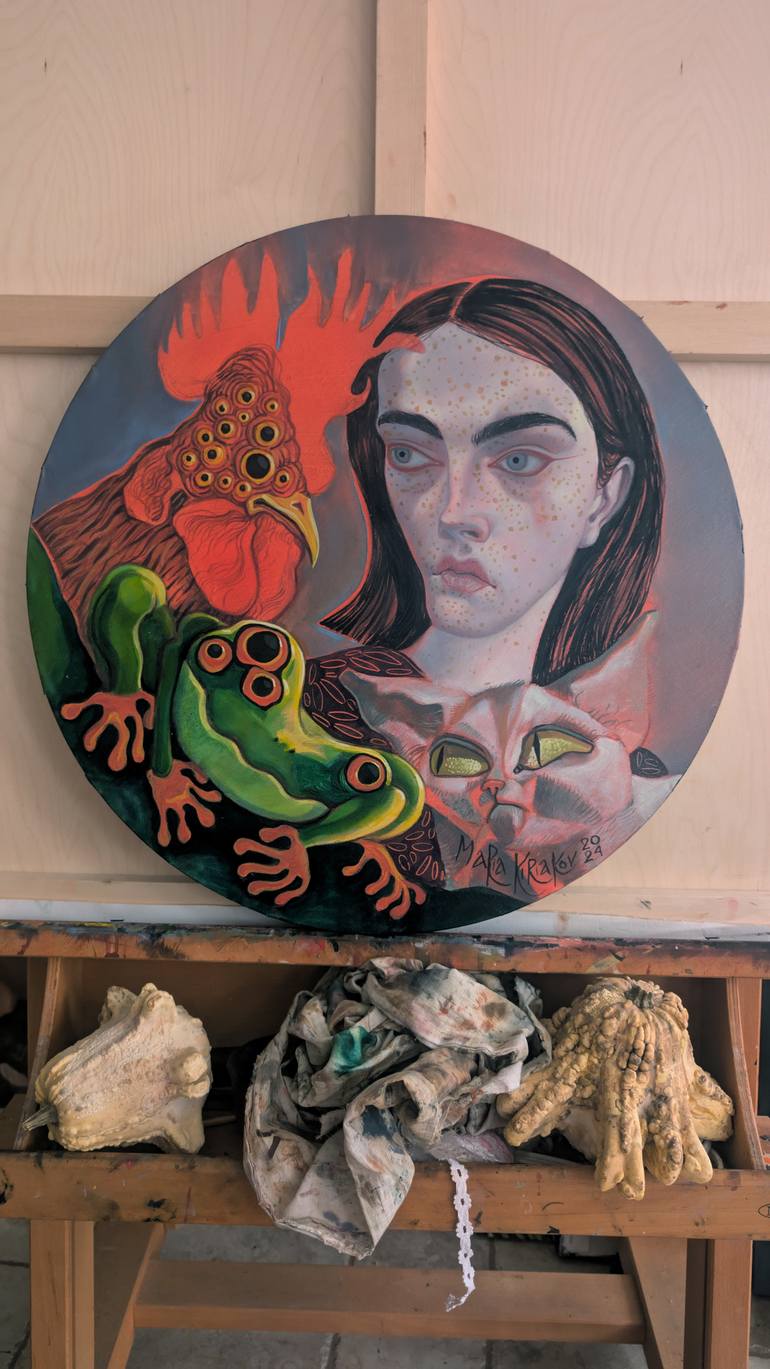 Original Contemporary Animal Painting by Maria Kiriakov