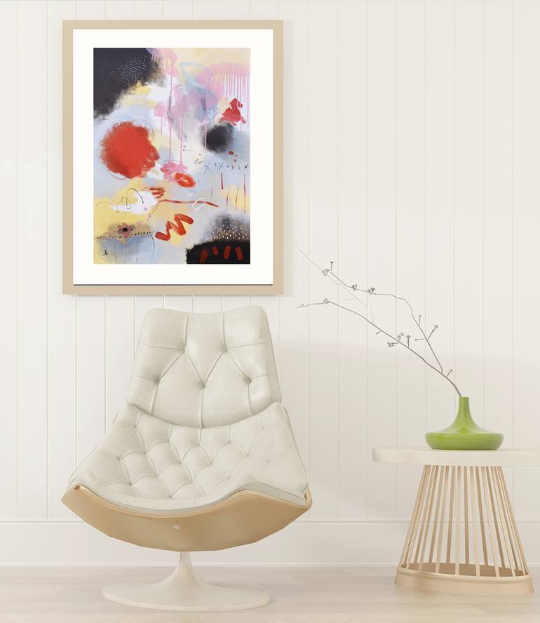 Original Abstract Expressionism Abstract Painting by Misako Chida