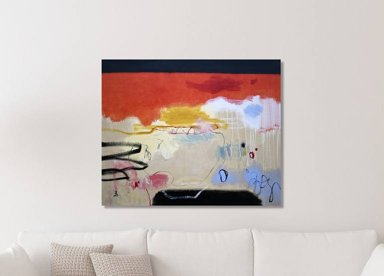 Original Abstract Expressionism Abstract Painting by Misako Chida