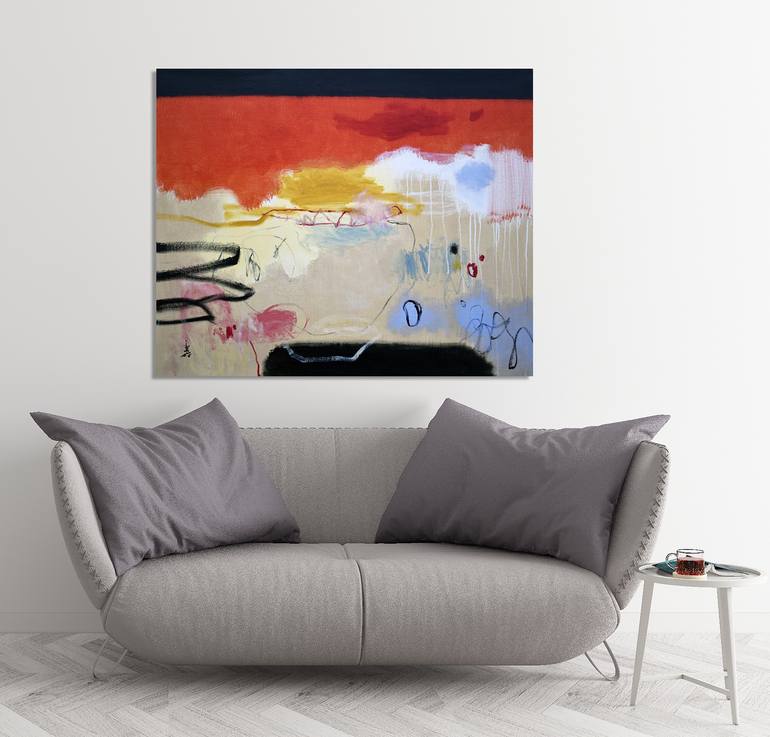 Original Abstract Expressionism Abstract Painting by Misako Chida