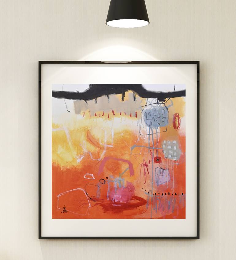 Original Abstract Expressionism Abstract Painting by Misako Chida