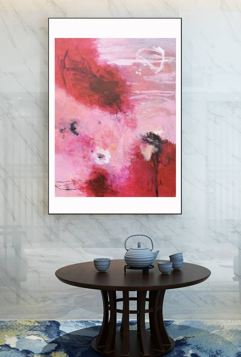 Original Abstract Expressionism Abstract Painting by Misako Chida