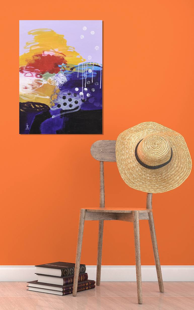 Original Abstract Expressionism Abstract Painting by Misako Chida