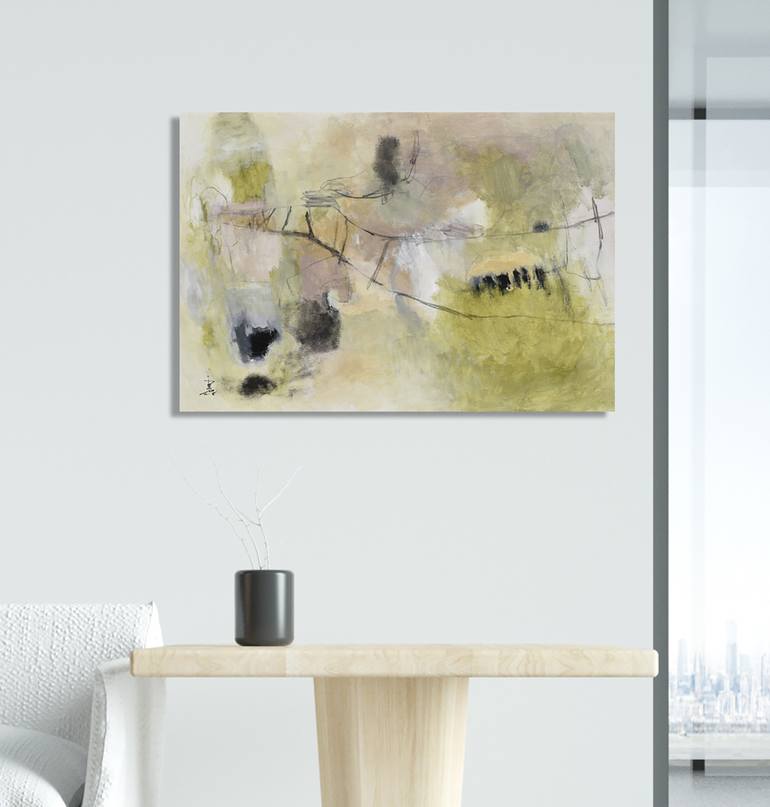 Original Abstract Expressionism Abstract Painting by Misako Chida