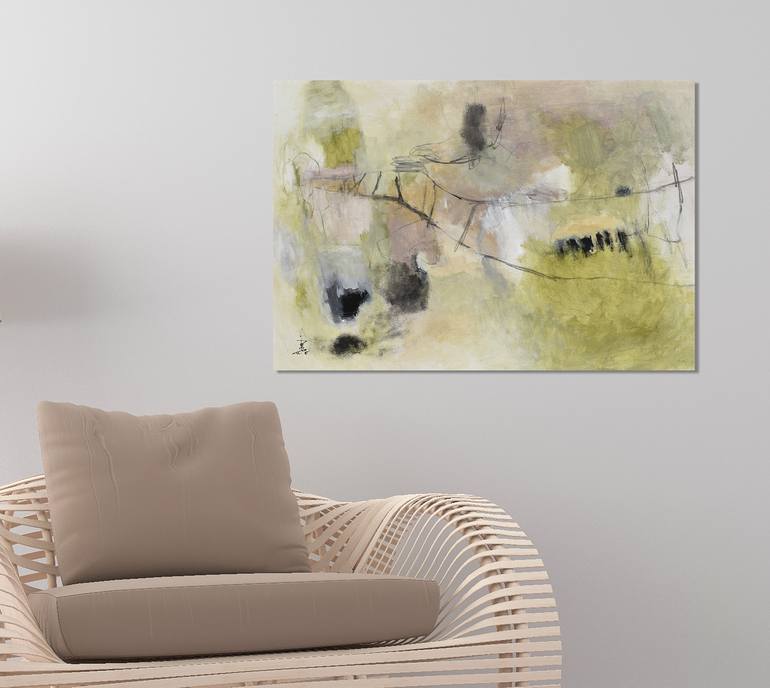 Original Abstract Expressionism Abstract Painting by Misako Chida
