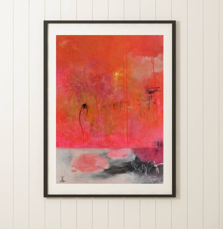 Original Abstract Expressionism Abstract Painting by Misako Chida