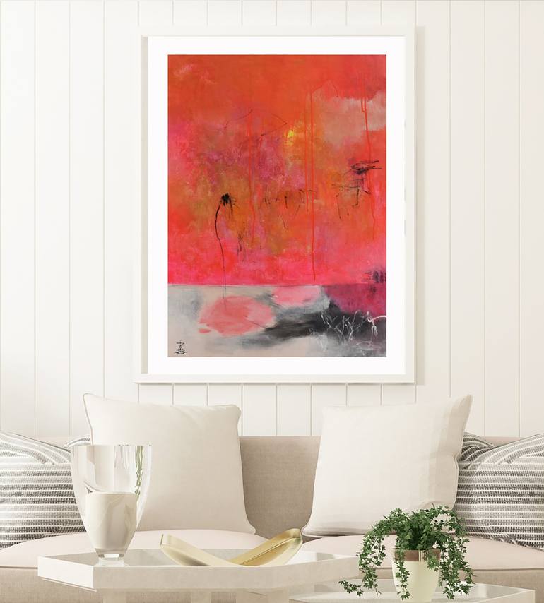 Original Abstract Expressionism Abstract Painting by Misako Chida