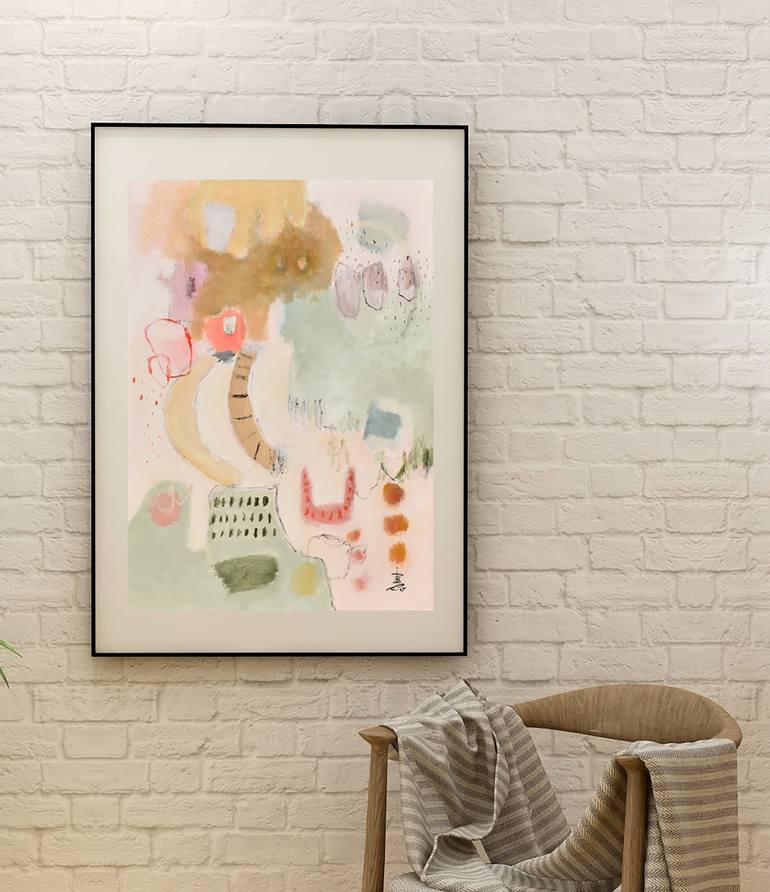 Original Abstract Expressionism Abstract Painting by Misako Chida