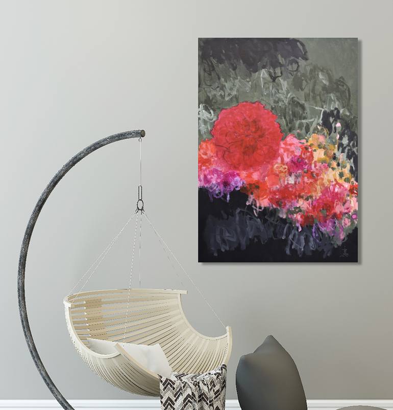 Original Abstract Expressionism Abstract Painting by Misako Chida