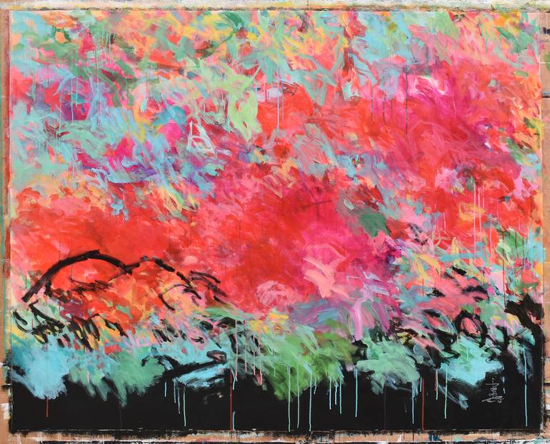 Original Abstract Expressionism Abstract Painting by Misako Chida