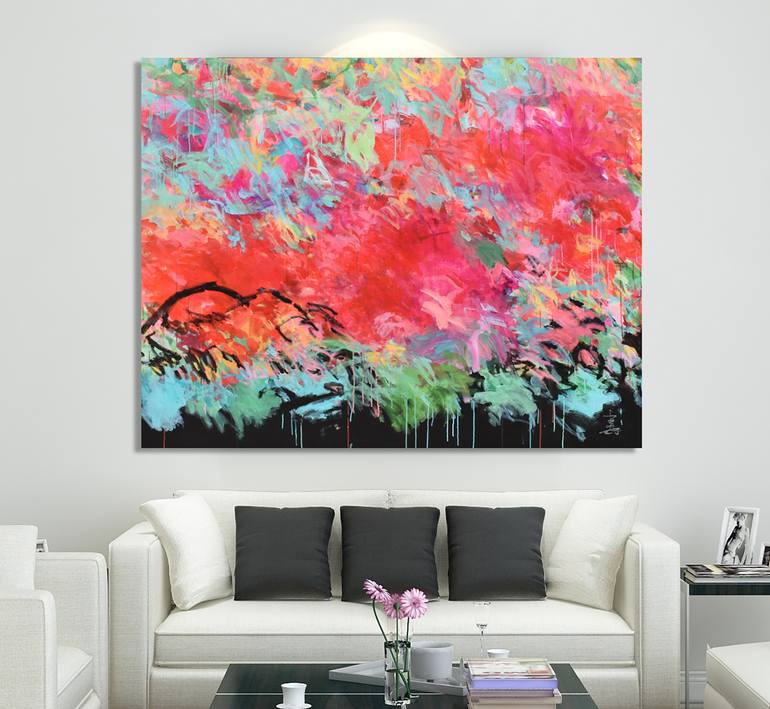 Original Abstract Expressionism Abstract Painting by Misako Chida