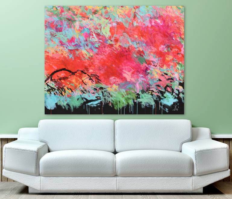 Original Abstract Expressionism Abstract Painting by Misako Chida