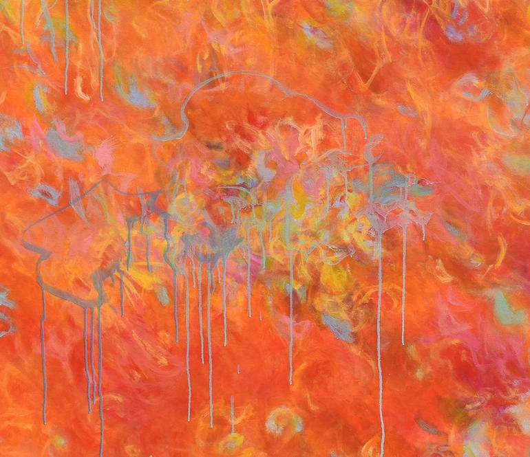 Original Abstract Expressionism Abstract Painting by Misako Chida
