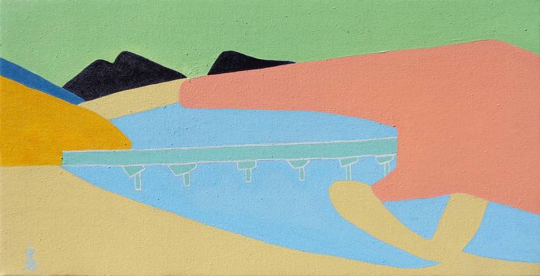 The Bridge Close to Banla Mountain Painting by Misako Chida | Saatchi Art