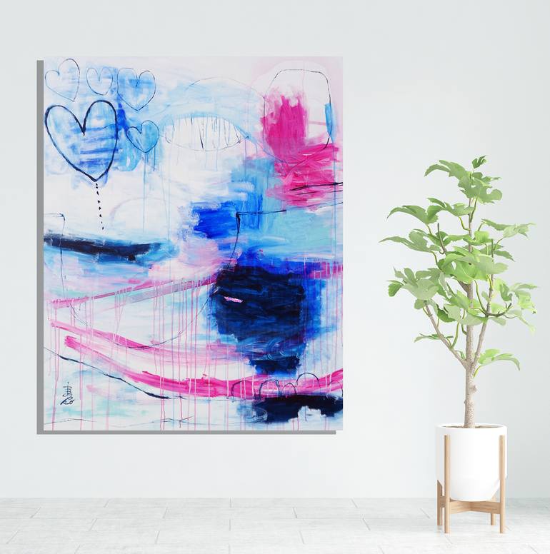 Original Abstract Expressionism Abstract Painting by Misako Chida