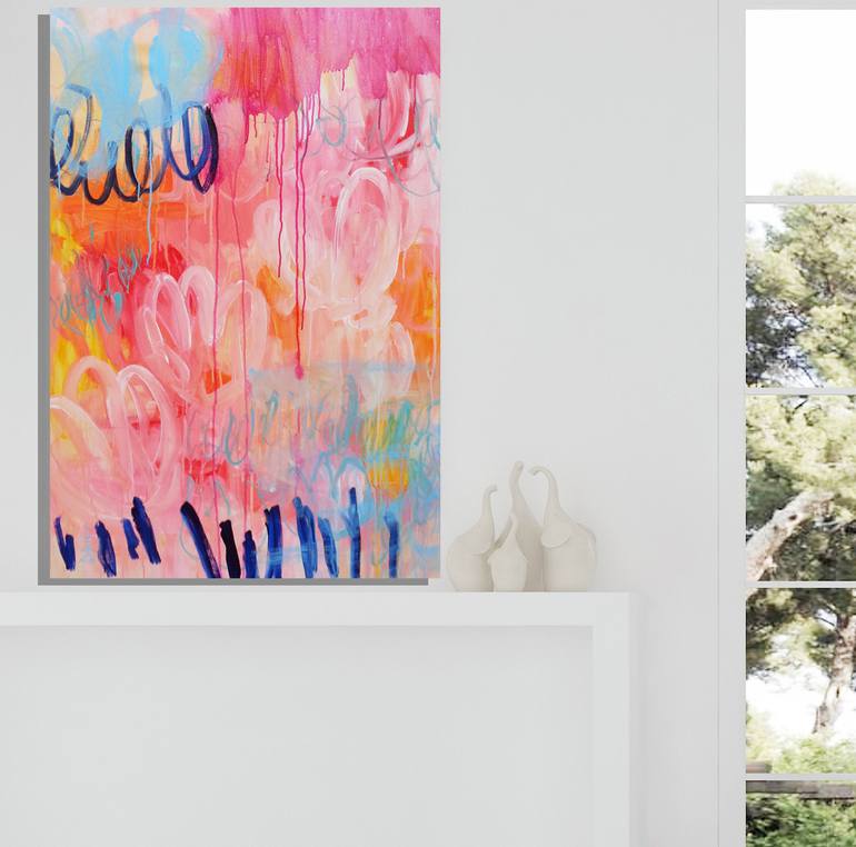 Original Abstract Expressionism Abstract Painting by Misako Chida