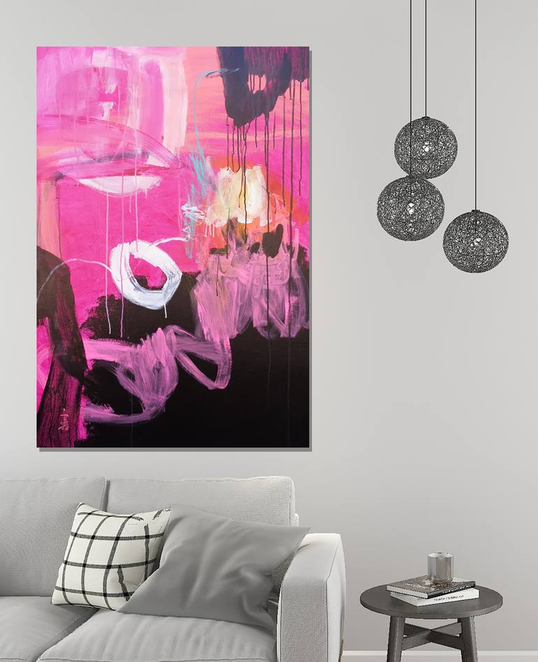 Original Abstract Expressionism Abstract Painting by Misako Chida