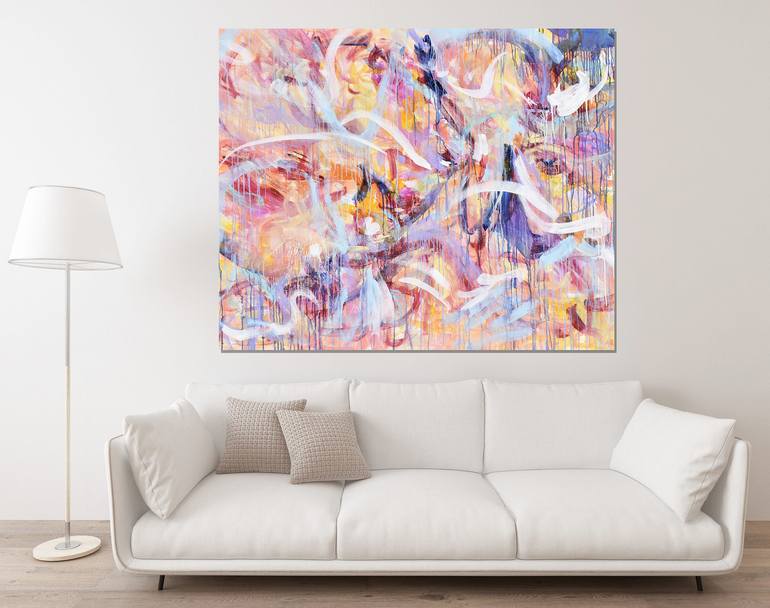 Original Abstract Expressionism Abstract Painting by Misako Chida