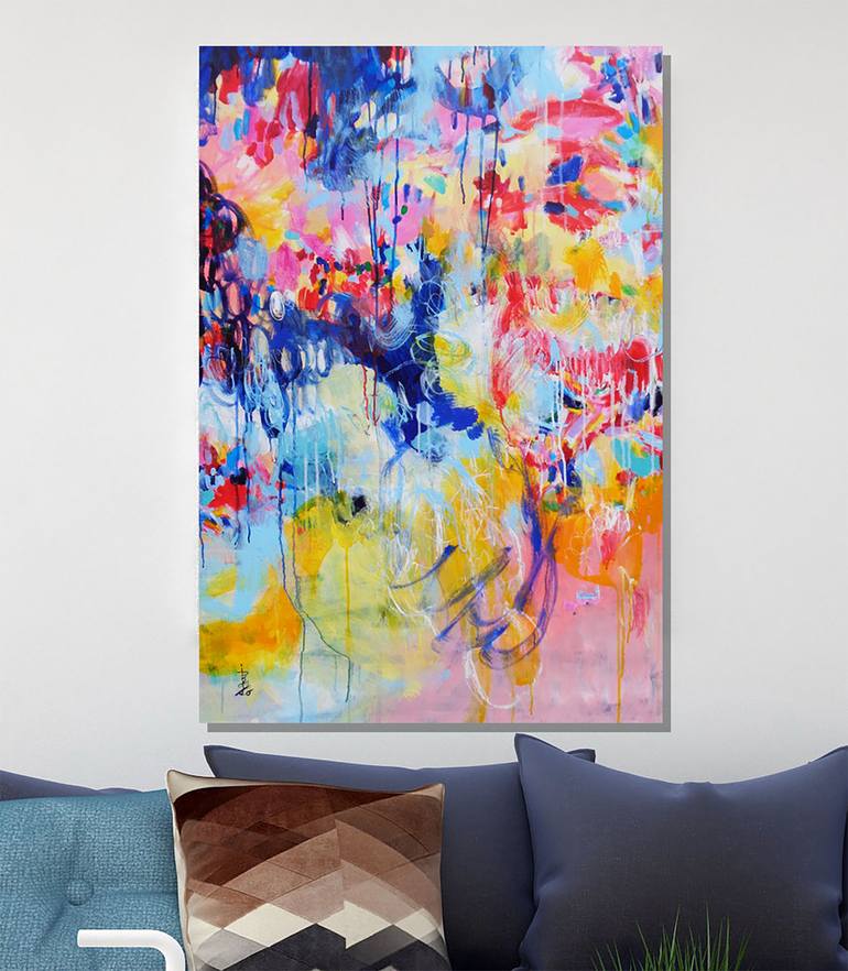 Original Abstract Expressionism Abstract Painting by Misako Chida