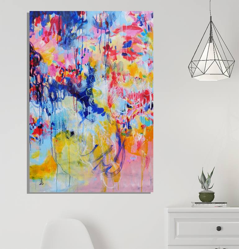 Original Abstract Expressionism Abstract Painting by Misako Chida