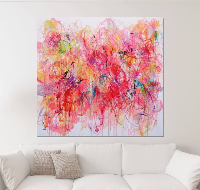 Original Abstract Expressionism Abstract Painting by Misako Chida