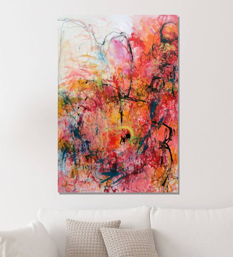 Original Abstract Expressionism Abstract Painting by Misako Chida