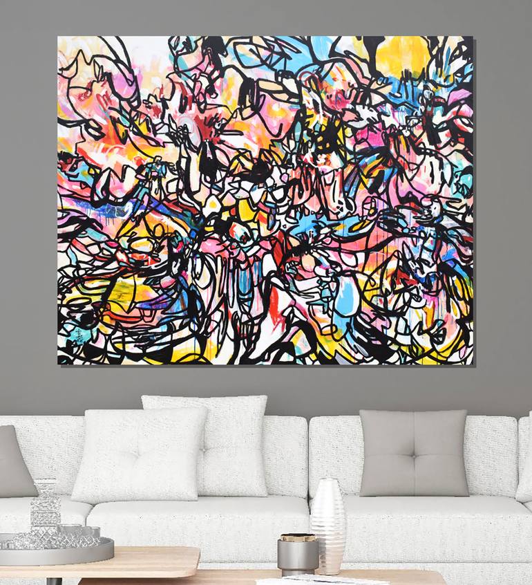 Original Abstract Expressionism Abstract Painting by Misako Chida