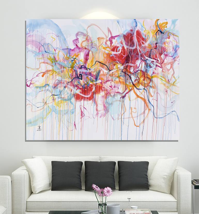 Original Abstract Expressionism Abstract Painting by Misako Chida