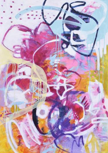 Original Abstract Expressionism Abstract Paintings by Misako Chida
