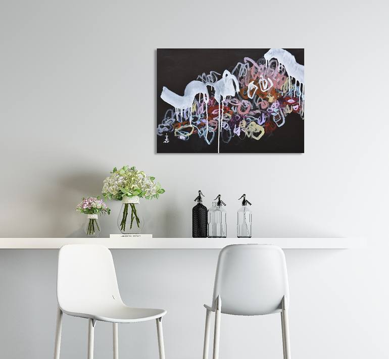 Original Abstract Expressionism Abstract Painting by Misako Chida