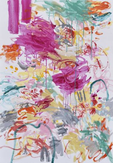 Original Abstract Expressionism Abstract Paintings by Misako Chida