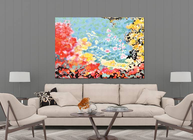 Original Abstract Expressionism Abstract Painting by Misako Chida