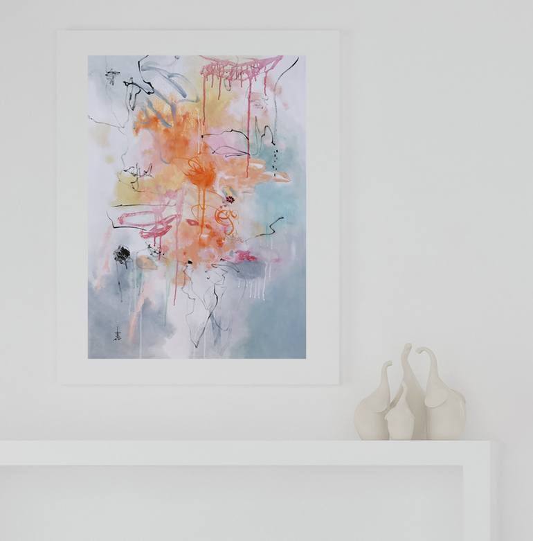 Original Abstract Expressionism Abstract Painting by Misako Chida