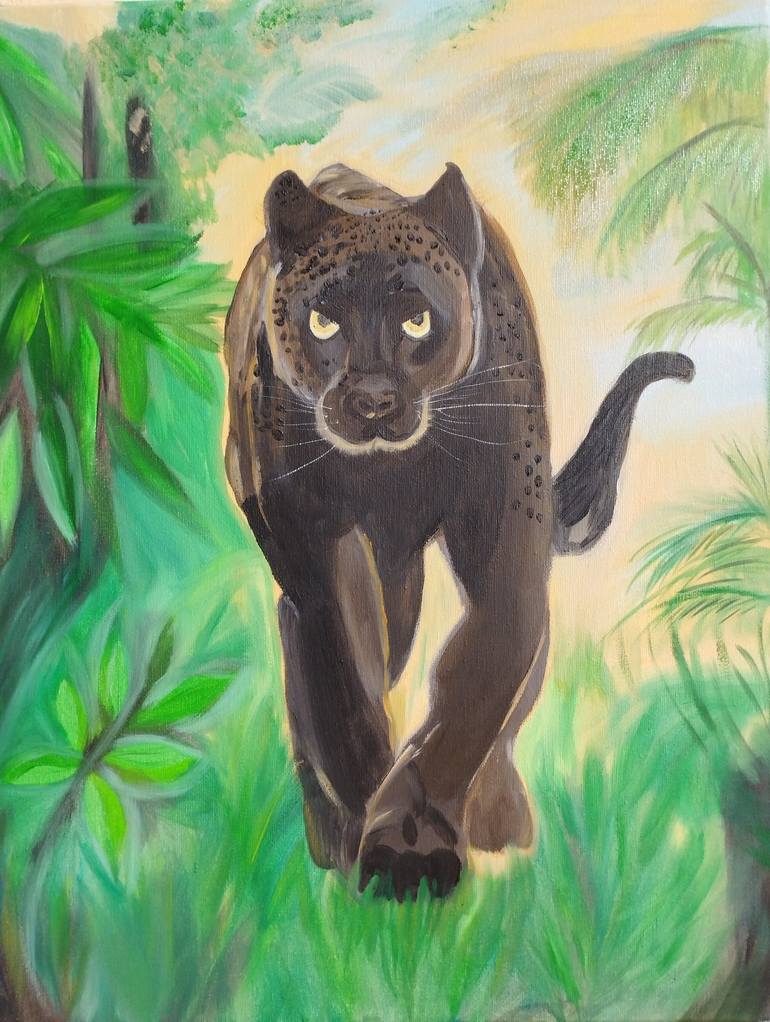 The black panther Painting by Ekaterina Lushina | Saatchi Art