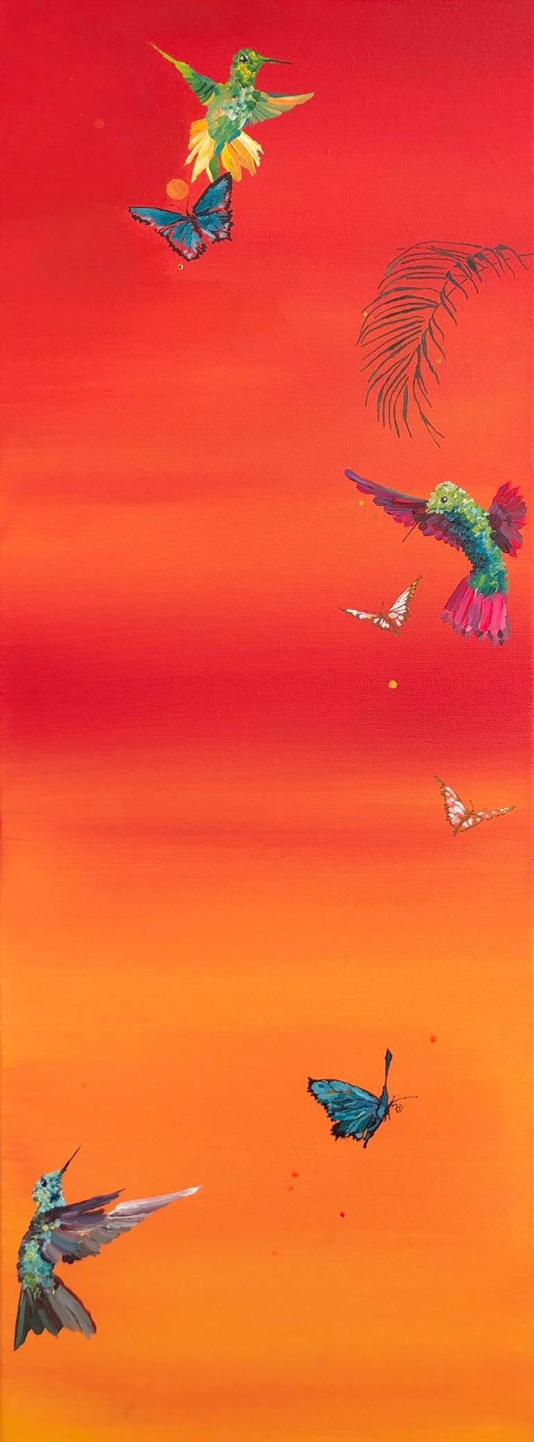 Enchanted Tropical Sunset Painting by Al Aú | Saatchi Art