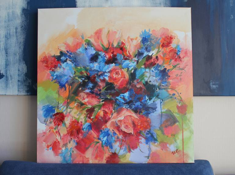 Original Expressionism Floral Painting by Rufina Mussina