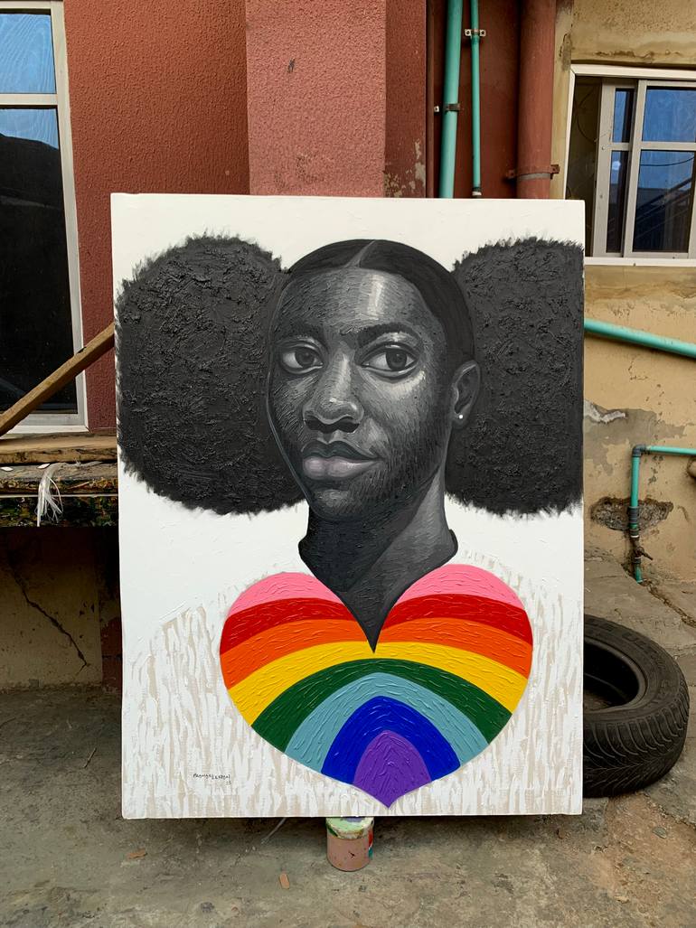 Original Contemporary Love Painting by Elijah  Olanase 