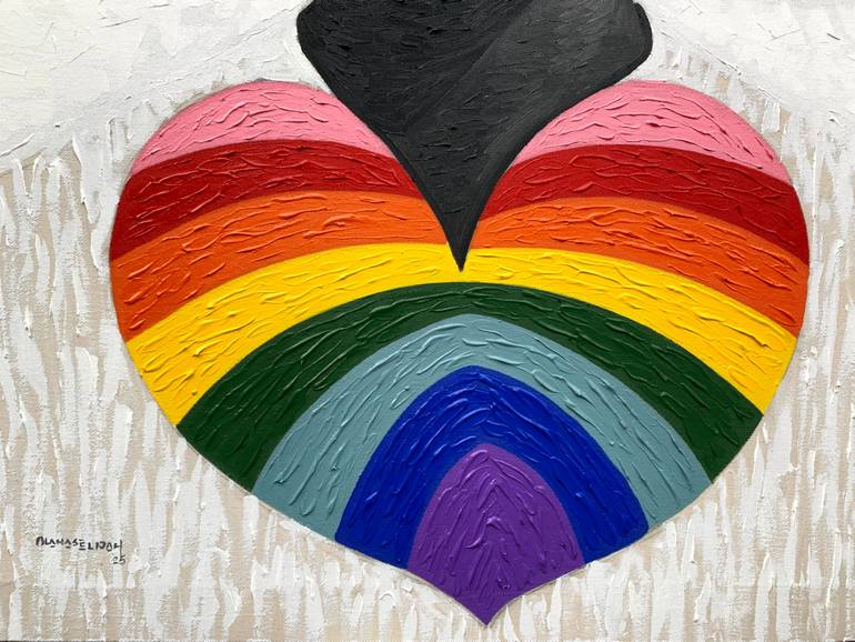 Original Contemporary Love Painting by Elijah  Olanase 
