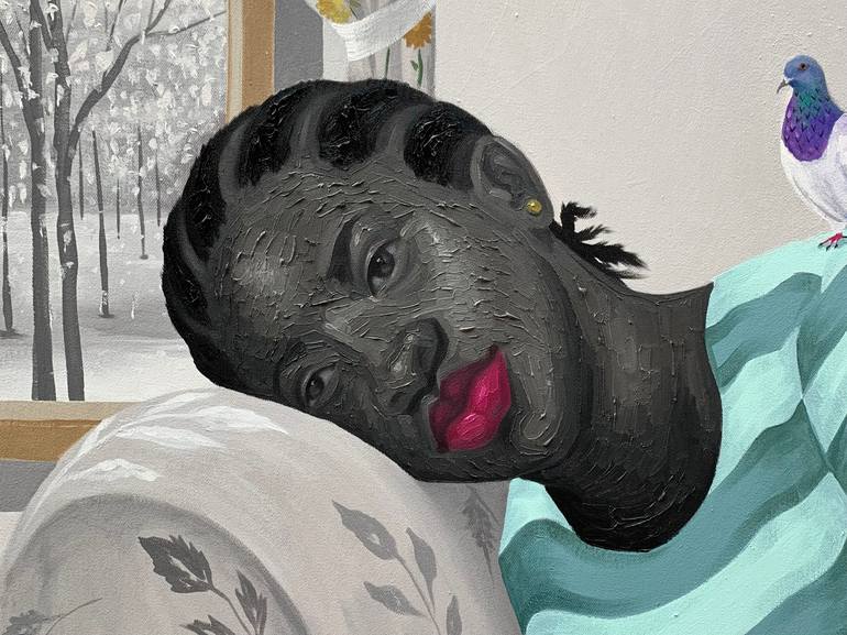Original Contemporary Women Painting by Elijah  Olanase 