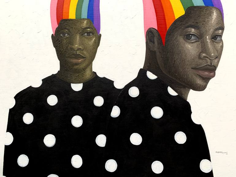 Original Contemporary Family Painting by Elijah  Olanase 