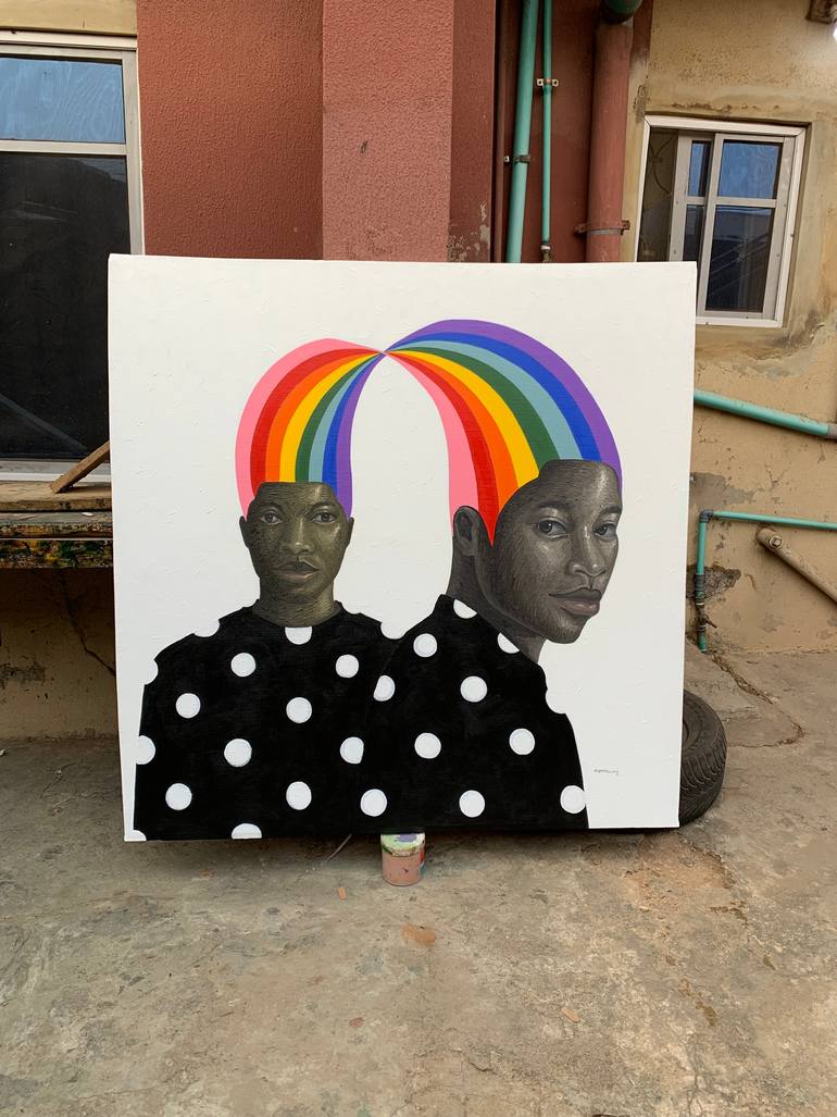 Original Contemporary Family Painting by Elijah  Olanase 