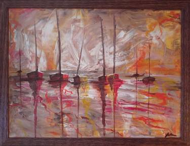 Original Boat Painting by Andrea Stanic