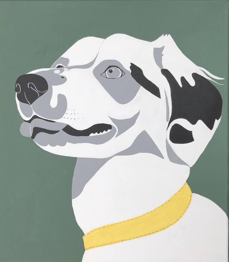 Original Illustration Dogs Painting by Olga Zaitseva