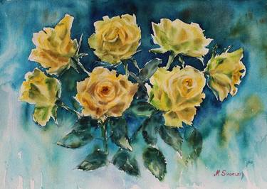 Print of Fine Art Floral Paintings by LIUDMILA SIKORSKIY
