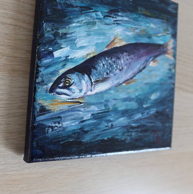 Original Fish Painting by LIUDMILA SIKORSKIY