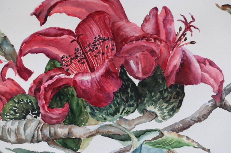 Original Fine Art Botanic Painting by LIUDMILA SIKORSKIY