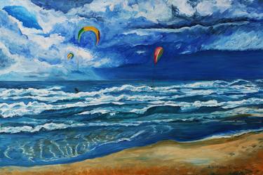 Print of Expressionism Beach Paintings by LIUDMILA SIKORSKIY