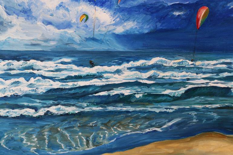 Original Beach Painting by LIUDMILA SIKORSKIY